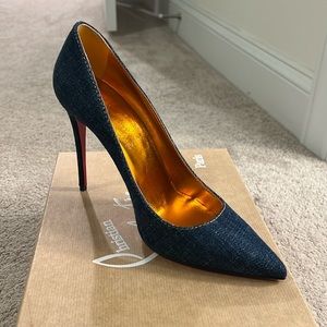 Christian Louboutin Kate 100 denim pumps